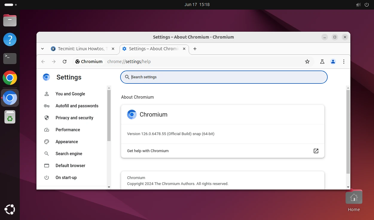 Ubuntu で Chromium を実行する