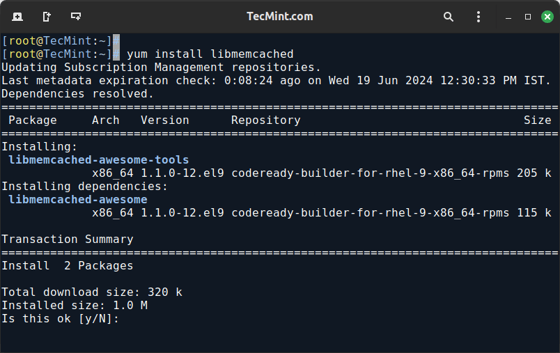 RHELにlibmemcachedをインストールする