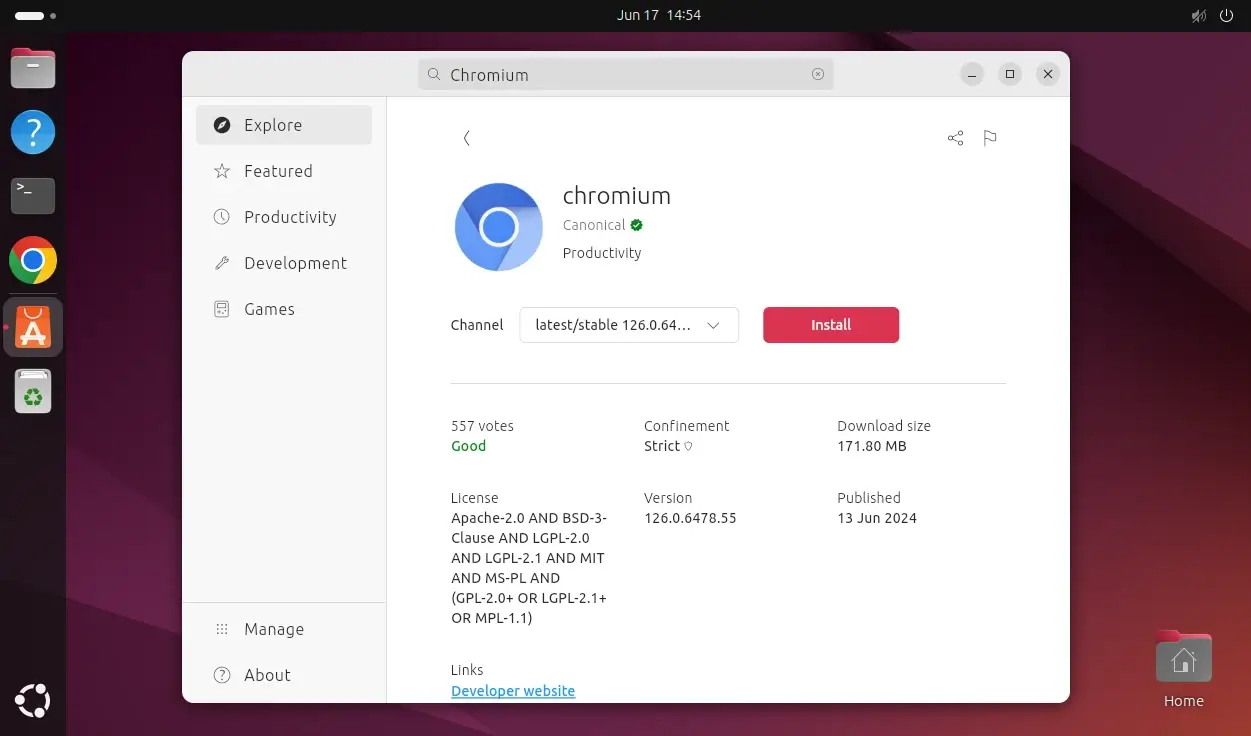 UbuntuにChromiumをインストールする