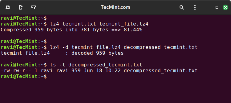 LZ4 ファイルの圧縮と解凍