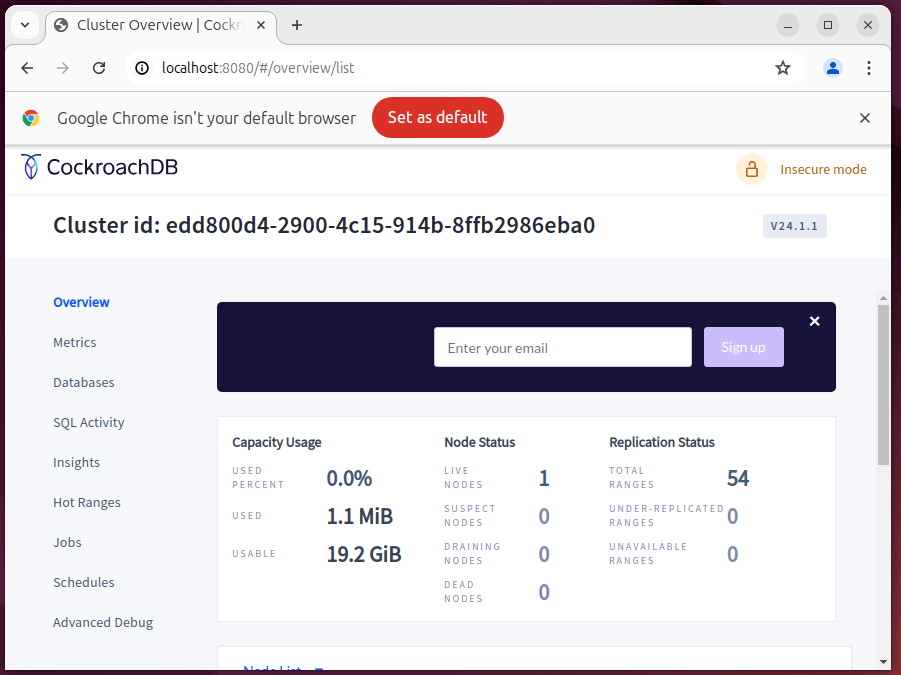 CockroachDB Web 管理 UI