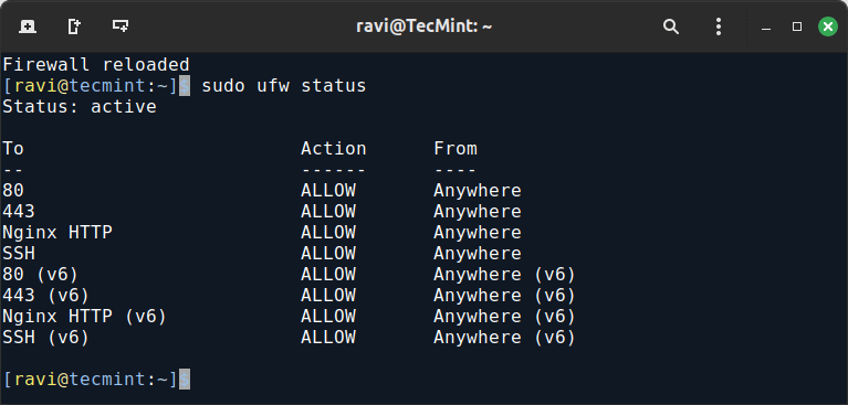 Nginx ポートを開く