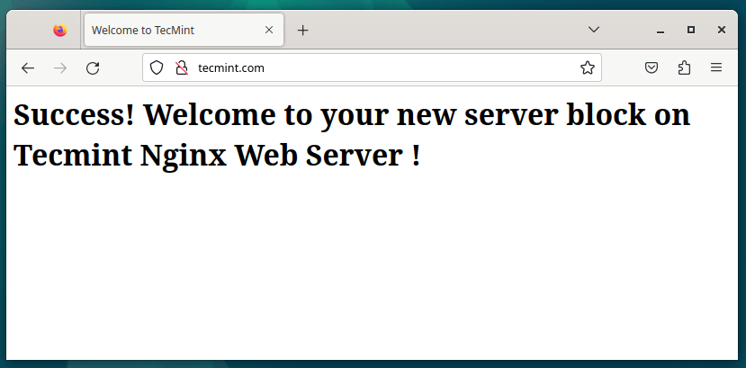 Debian 12 で Nginx サーバー ブロックの Web サイトを確認する